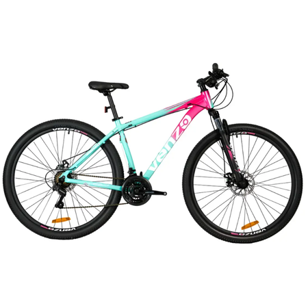 Bicicleta MTB Venzo Ahead 21V R29 Teal/Rosa Disco Mec. Talle S