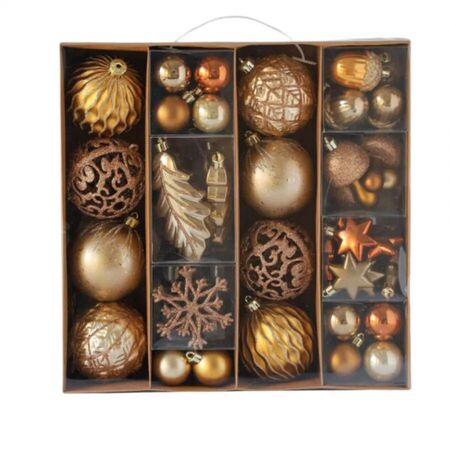 Set Completo De Adornos De Navidad x 60 Gold