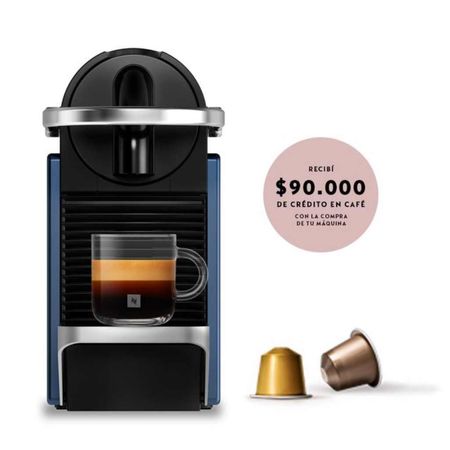 Cafetera Nespresso Pixie Blue Curva D62-AR-SI-NE
