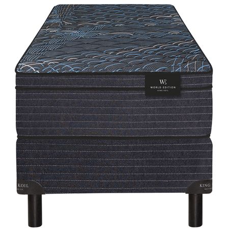 Colchon y Sommier King Koil Aspen 1 Plaza y Media 90x190x25 de Resortes LFK + Pillow de Espuma Firme