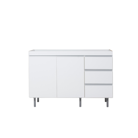 BAJOMESADA ARCO 1.20 BLANCO ALUMINIO