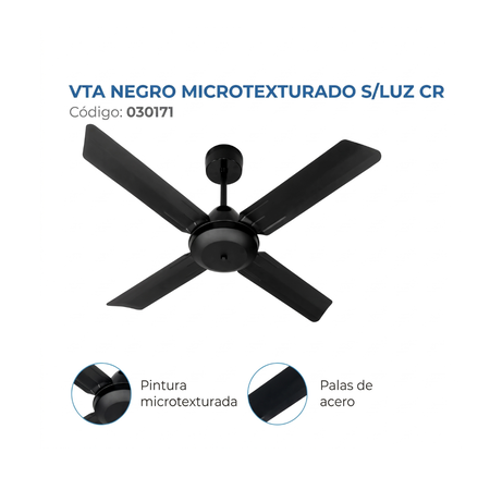Ventilador Techo Severbon 85W 120cm VTA 420 Negro