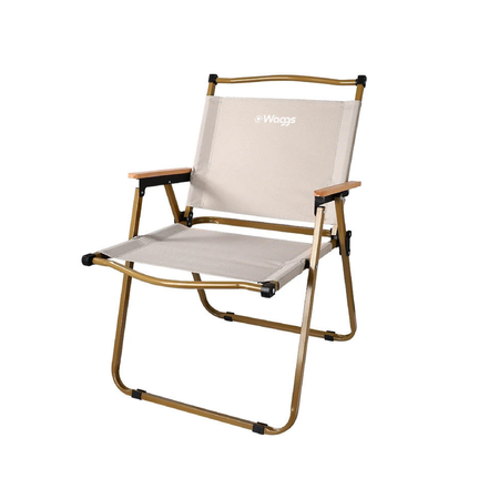 Reposera Plegable Waggs Playera Moderna Apoyabrazos Madera Beige