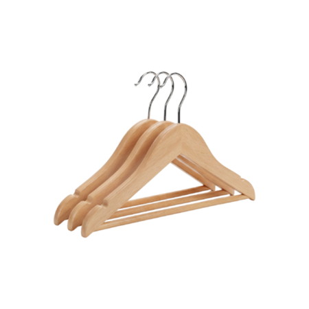 Pack 10 Perchas Infantiles Madera Lustrada Barnizadas Waggs