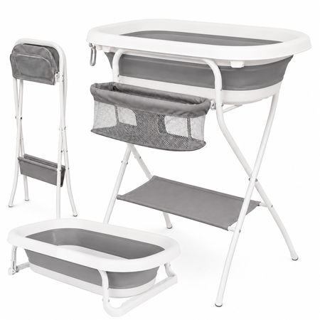 Bañera Plegable Bebé Con Soporte Alto Y Termómetro Digital  