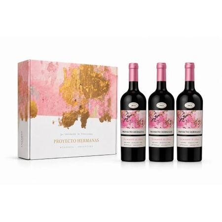 Estuche x 3 botellas  Proyecto Hermanas Malbec de Altura