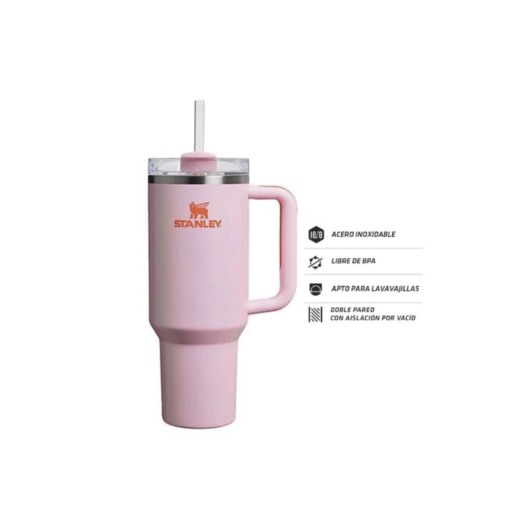 VASO STANLEY CON SORBETE 1.18L 11 HORAS FRÍO (C:ROSE PETAL SHIMMER QUENCHER TUMB) - Vista 3