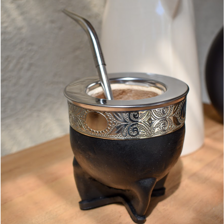 Set bombilla + mate imperial acero guarda espejo