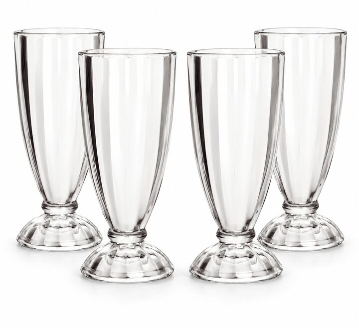 Set x4 copas milkshake de vidrio 340 ml para licuados, jugos y postres - Vista 1