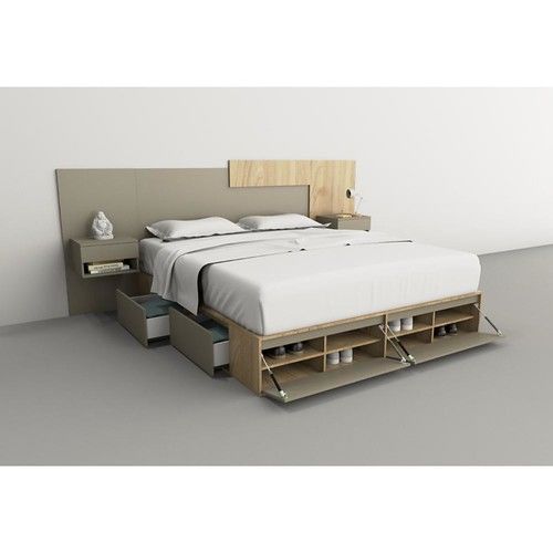 Box de Cama DS Home 2,00 m 4 Cajones 2 Puertas Olmo Gris 203x33x202 cm - Vista 7
