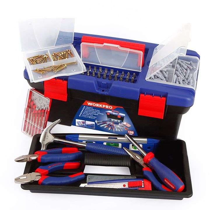 Set herramientas 169Pzs caja pl?stica p/el hogar WORKPRO - Vista 3