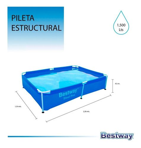 Pileta Estructural Bestway Steel Pro 1500lts 228x159cm 10471 - Vista 5