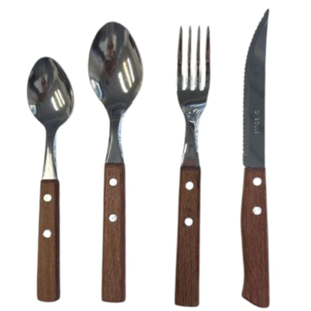 Juego de Cubiertos Asado Mango Madera 24 pzas  6 personas