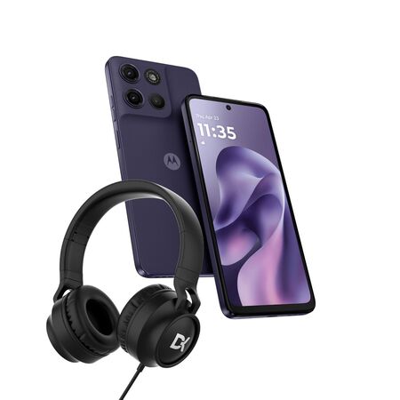 Combo Moto G17 4+256GB Evening Blue + Auriculares Vincha Dekkin USB-C