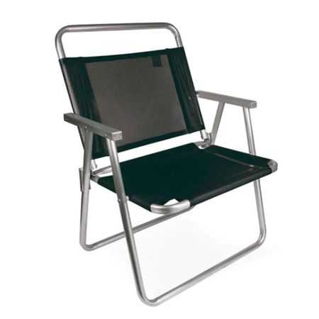 Sillón De Aluminio Oversize Tela Sannet Fijo Mor 2153 Negro