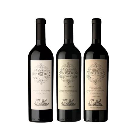 Set Vinos Tintos Gran Enemigo Seleccion x 3 Con Estuche