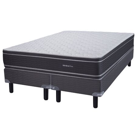 Colchon y Sommier Inducol Nimbus Firm King Size 180x200x26 Espuma de Alta Densidad Doble Pillow