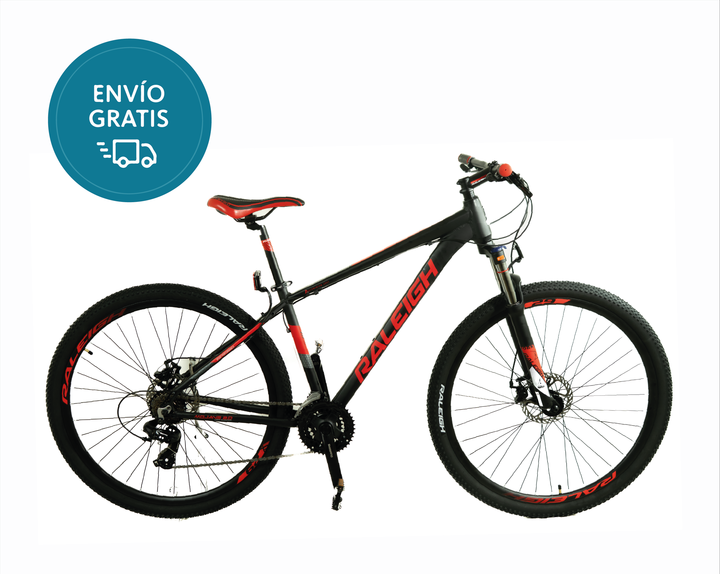 Bicicleta Raleigh Mojave 2.0 - Talle 17"/M - Negro/Rojo -Cuadro de aluminio- Frenos a discos mecánicos- 21 Vel. Rodado 29 _ Línea 2026. - Vista 1