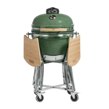 Kamado Kadu 18 Verde con funda - BBQ Grill - Horno Ceramico - Parrilla