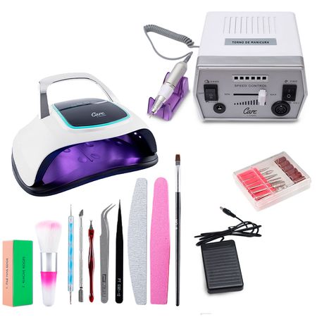 Kit Gadnic de Lámpara LED UV 108W BQ6 PRO + Torno para Uñas Eléctrico