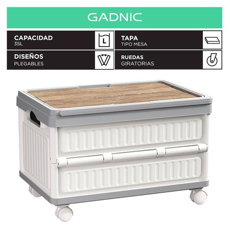 Caja Organizadora Plegable South Port By Gadnic 35L Con Tapa Tipo Mesa