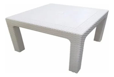 Mesa PVC Quality Plastic Ratona Ratan 70x70 - Vista 2