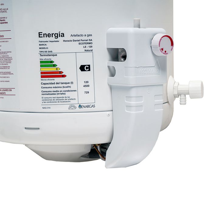 Termotanque Ecotermo 80 Lts Gas Natural Conexion Superior - Vista 4
