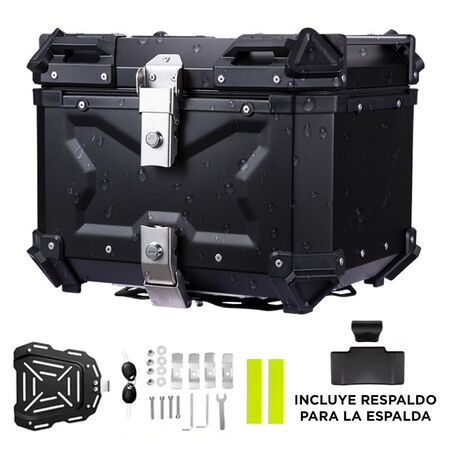 Baúl Para Motos Vetra by Gadnic 45 Litros Impermeable Con Respaldo