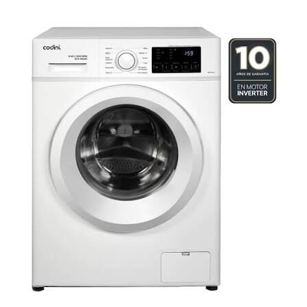 LAVARROPAS CODINI AIAFE6010B 6KG INVER.BCO 1000RPM C/FRONTAL - 4609728 