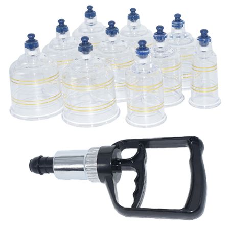 Set de 10 Ventosas de Vacío Gadnic Masajes Con Pistola Aplicadora