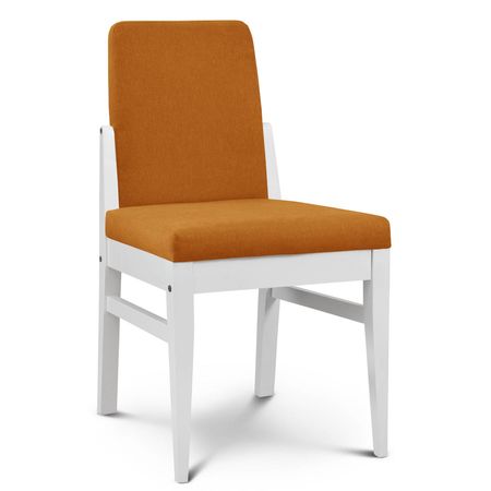 Silla de Comedor Baku Tapizado Sunny Mostaza lustre Blanco Espacity