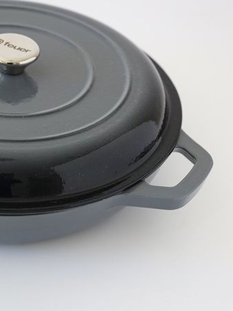  Cacerola paellera de hierro enlozado 32 cm gris Feuer