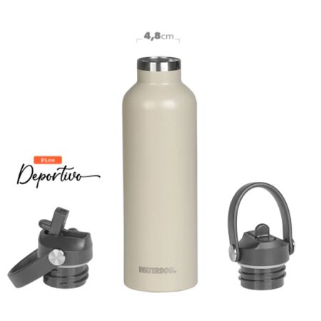 Botella De Acero Inoxidable 750 Cc Waterdog Hydro750cz Ceniza