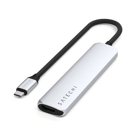 Hub USB-C Satechi 6 en 1 Slim HDMI 4K 100W Plata