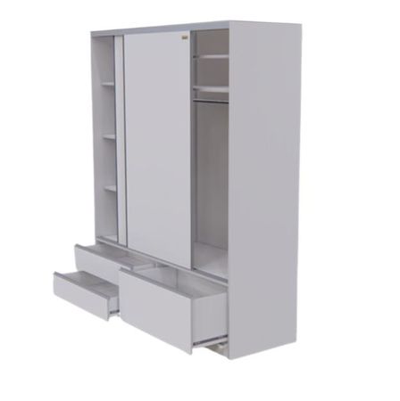 GRAN PLACARD EMC XL PUERTA CORREDIZA CON ZAPATERO Y 2 CAJONES 218x140x60 BLANCO (GPCXL14B)