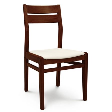 Silla de Comedor Docta lustre Caoba Tapizado Inka Marfil Espacity