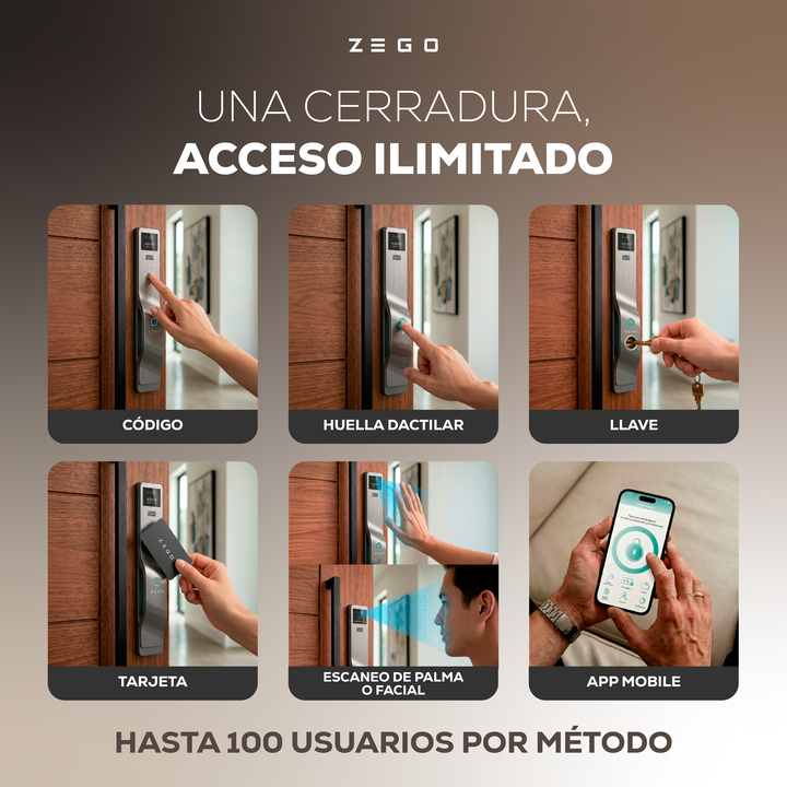 Cerradura Electronica Zego Huella Reconocimiento Facial App Max Fortress Secure - Vista 4