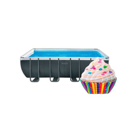 Combo Pileta Intex Ultra Frame 17203L + Colchoneta Inflable Cupcake