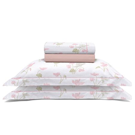 Juego de Sábanas de 180 hilos Reflete Queen Ciclames Rosa