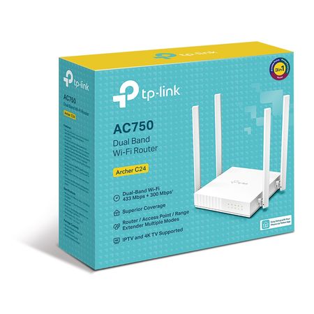 Router TP-Link 4P Archer C24 AC750 Dual Band