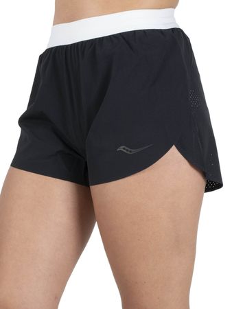 Short Saucony Endorphin Split Mujer Running Negro