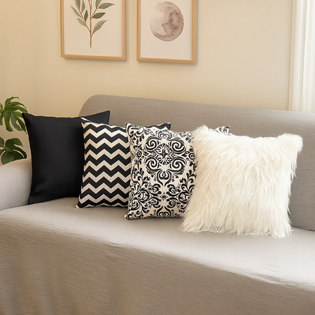 Almohadon nordico pelo largo 40x40 Blanco