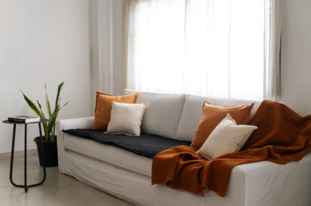 Pillow Manta Protector Cubre Asiento Sillon Tusor 2 Cuerpos Negro