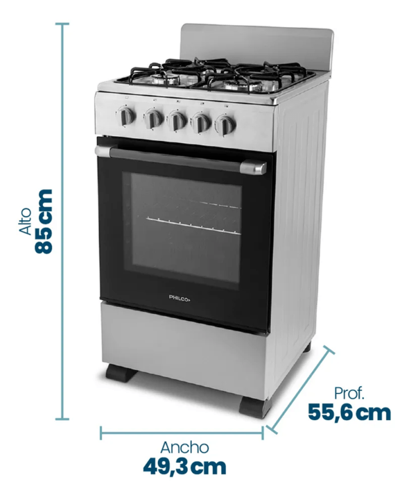 Cocina Multigas Philco PHCN50P 50 cm Plata - Vista 3