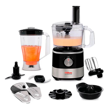 Multiprocesadora Negra Con Licuadora 9 en 1 750 W. Liliana