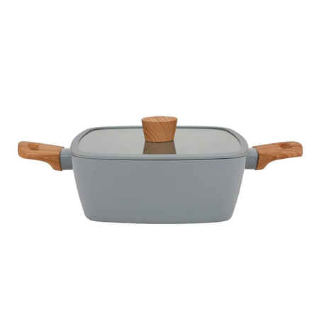 Cacerola Cuadrada Con Asa Scandi Grey 24 Cm Larhaus Lh1144 Gris