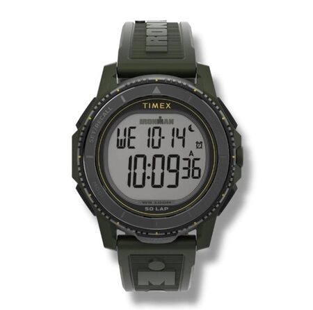 RELOJ DIGITAL TIMEX IRONMAN, GRIS CON VERDE , 50 LAP (RTX0665) (TW5M58000)