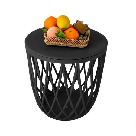 Canasto Banqueta Resistente Estilo Libre 2 En 1 Gris