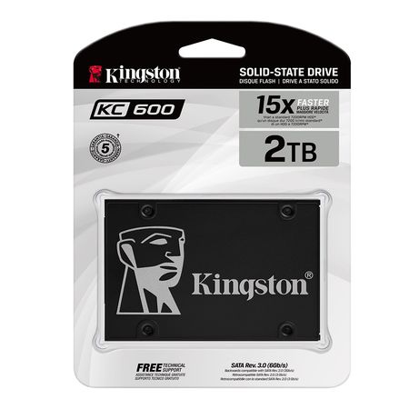 Disco de Estado Solido SSD2TB Kingston KC600 Sata III Negro