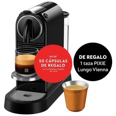 Cafetera Nespresso Citiz Black + Taza Pixie
